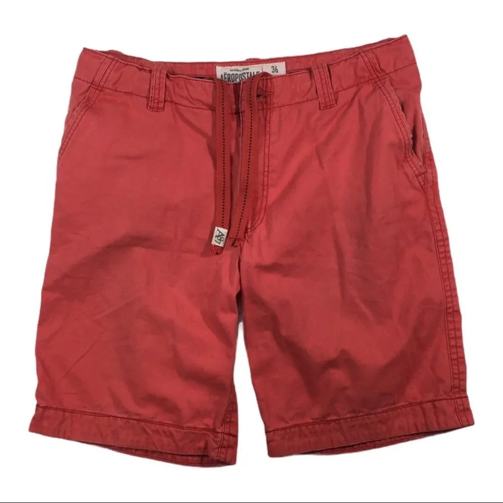SH278 Aeropostale Flat Front Chino Shorts 36